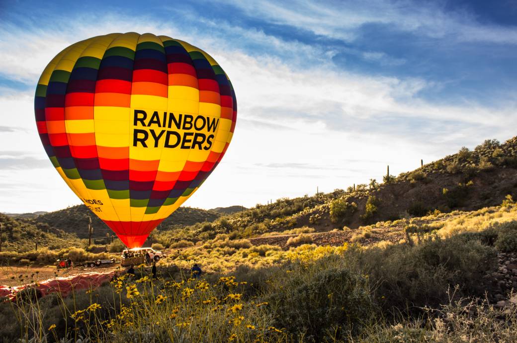 Rainbow Ryders hot—air balloon.